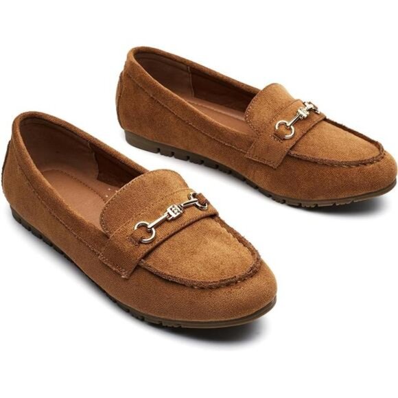 Wide Loafers Women's Dressy Slip-Ons - Comfortable Work Shoes